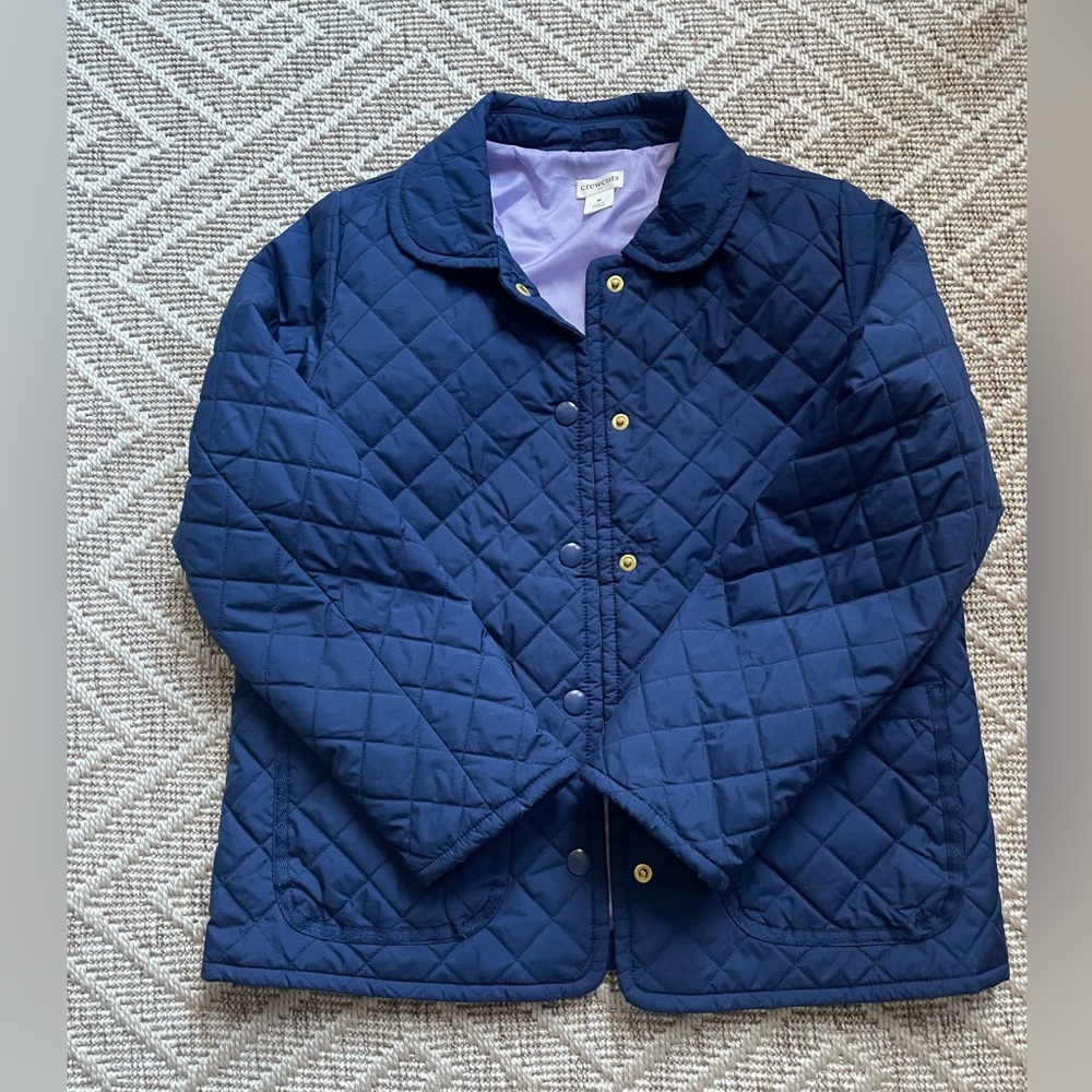 J. Crew Navy Girls' Quilted Barn Jacket -M
